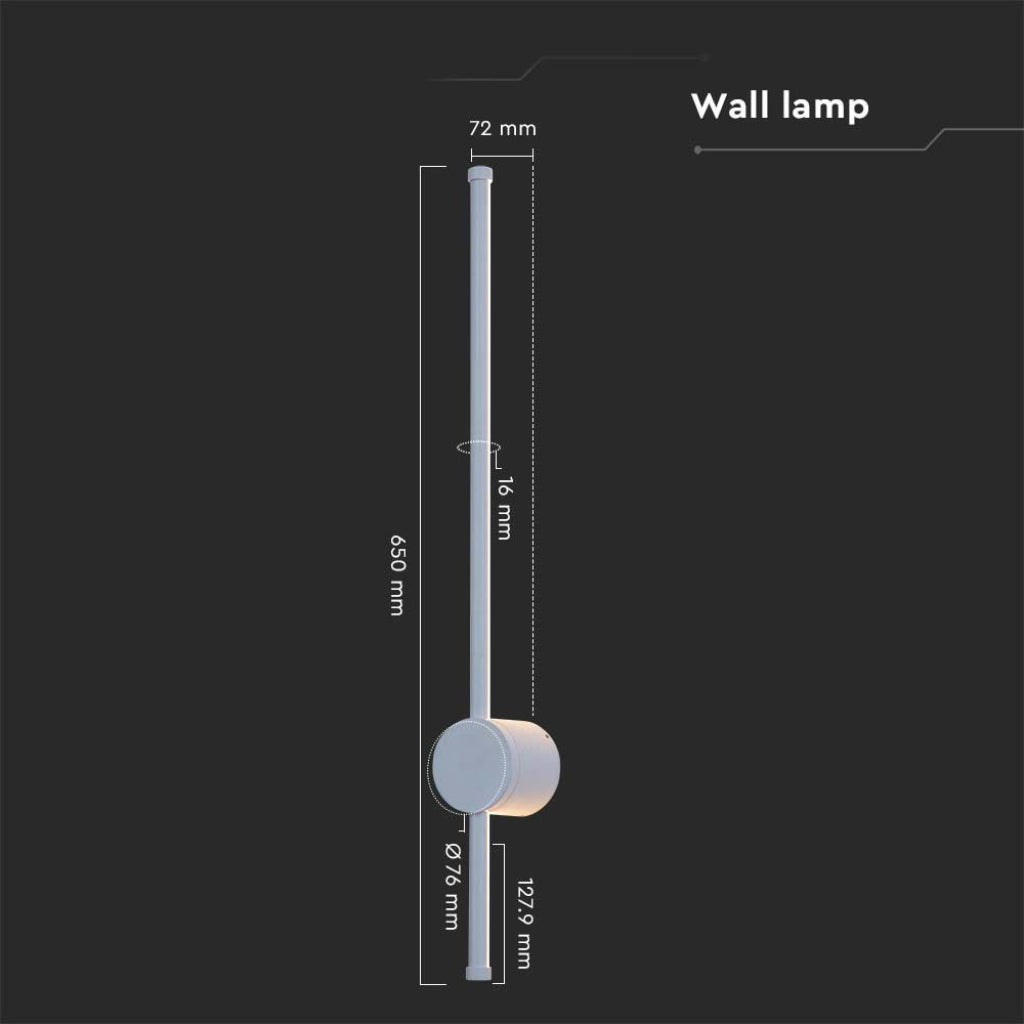 V-TAC Lampada LED da Muro 12W Colore Bianco-Nero 4000K IP65 V-TAC Lampada LED da Muro 12W Colore Bianco-Nero 4000K IP65